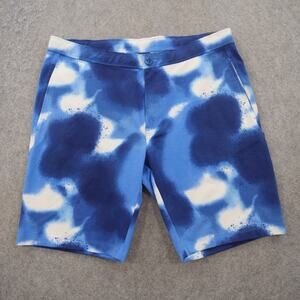 Goodman Shorts Mens Large Blue Flat Front Active Performance Tie Dye New